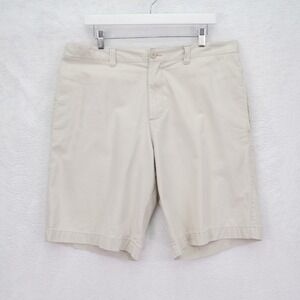 Merona‎ Cotton Chino Shorts Cream Flat Front -36 / 11- High Rise